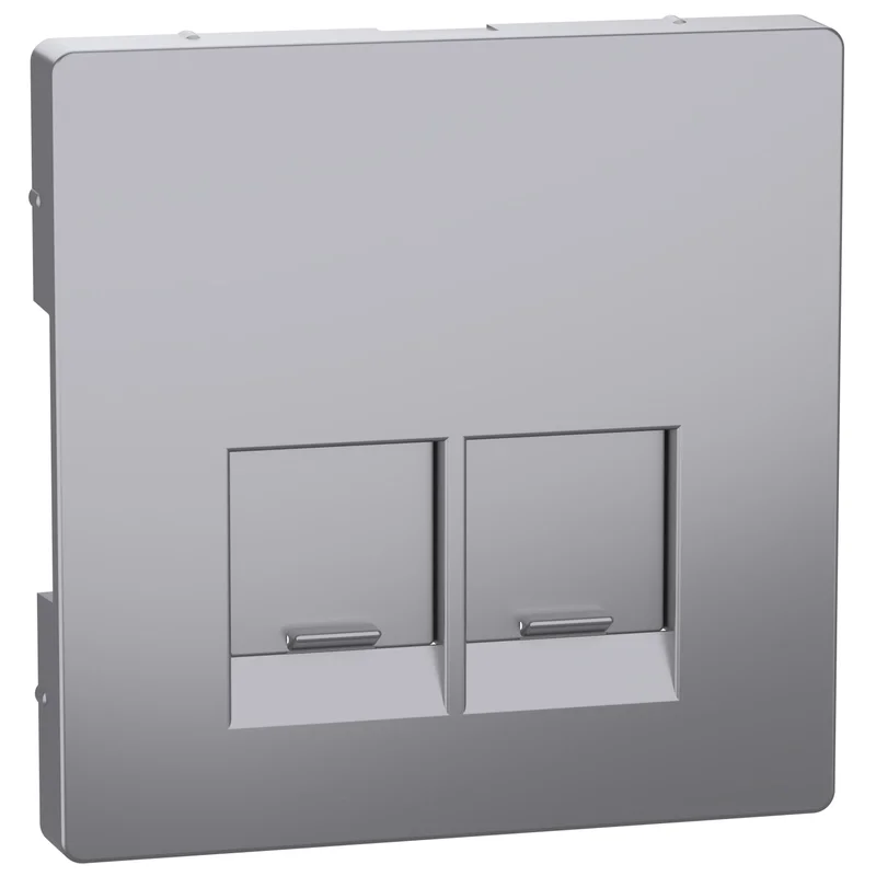 Schneider Electric Face plate for outlet 2x RJ45 colour Stainless steel System Design - Schneider Electric Merten System Design MEG4572-6036