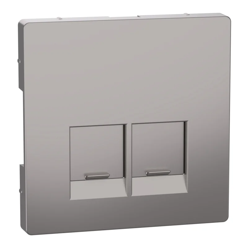 Schneider Electric Face plate 2x RJ45 Nickel System Design - SCHNEIDER ELECTRIC Merten System Design MEG4572-6050