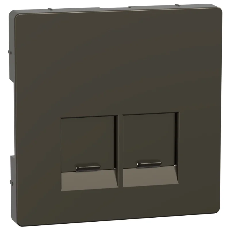 Лицев панел за розетка 2x RJ45 цвят Мока System Design - Schneider Electric Merten System Design MEG4572-6052