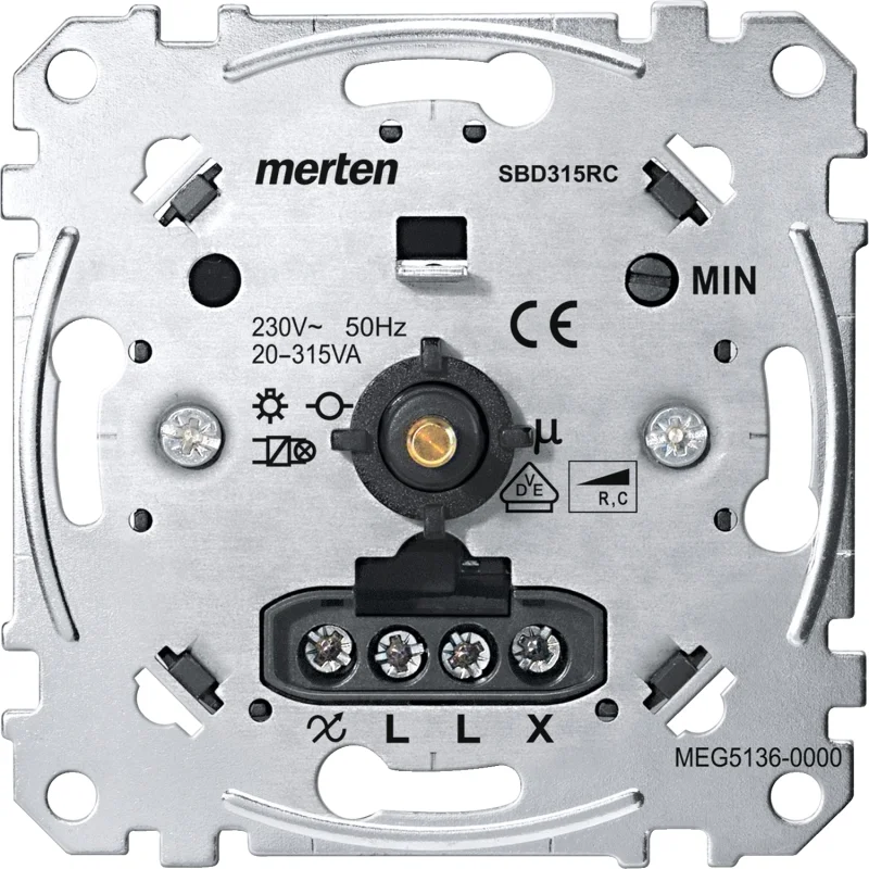 Schneider Electric Rotary dimmer for capacitive load 20-315 W - SCHNEIDER ELECTRIC Merten MEG5136-0000