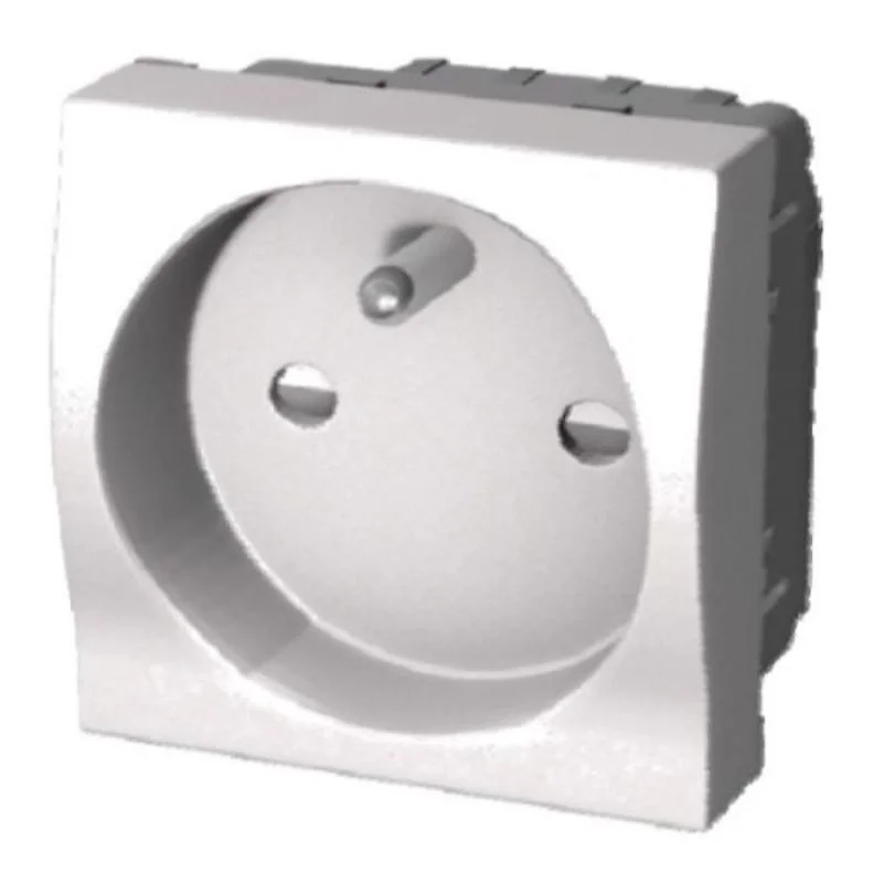 MMC Socket French standard 2P+E 2M White - MMC Genesia 45 MG1PC