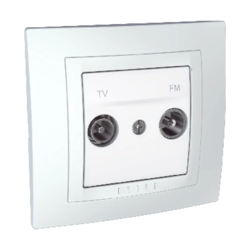 Schneider Electric TV / FM излаз Бял двумодулен сглобен с рамка - SCHNEIDER ELECTRIC Unica Basic MGU10.451.18D