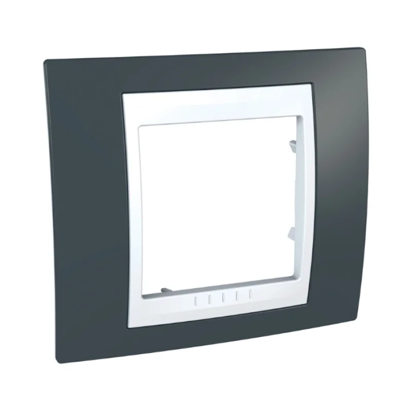Schneider Electric Decorative frame 1x Dark grey/white - SCHNEIDER ELECTRIC Unica Plus MGU6.002.877