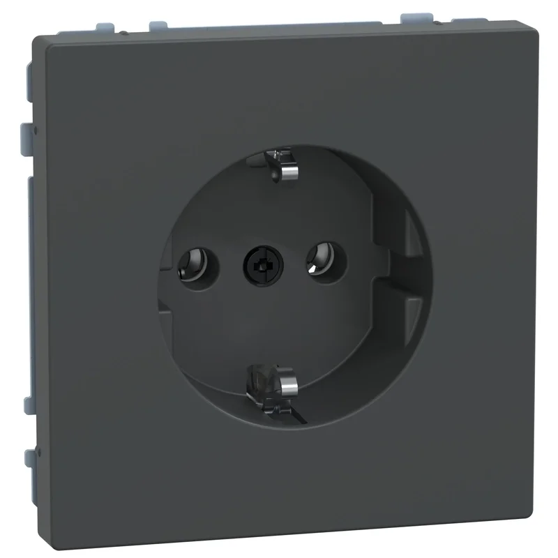 Schneider Electric Schuko socket mechanism 16A with face plate Anthracite System Design - Schneider Electric Merten System Design MTN2301-6034