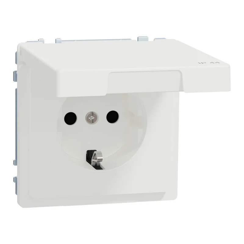 Schneider Electric Контакт Шуко с капак IP44 капак Бял мат System Design - SCHNEIDER ELECTRIC Merten System Design MTN2314-6037