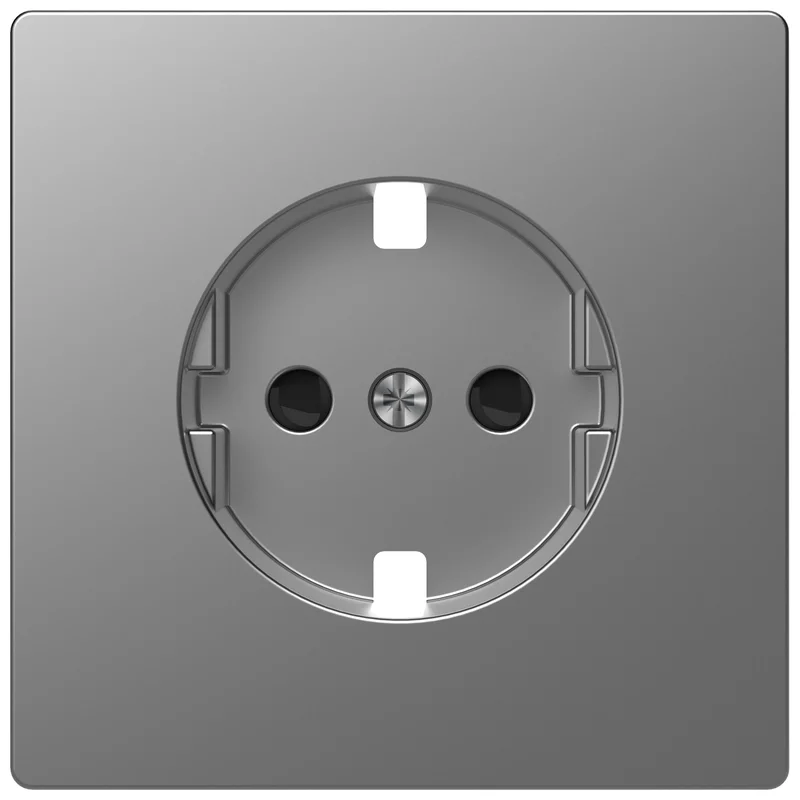 Schneider Electric Face plate for Schuko socket with children's protection Stainless steel System Design /while stocks last/ - Schneider Electric Merten System Design MTN2330-6036
