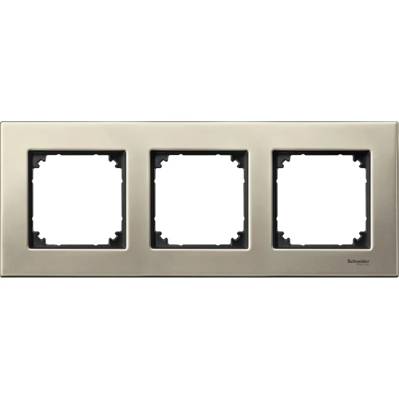 Decorative frame 3x colour Titanium metal System M-Elegance Metal - SCHNEIDER ELECTRIC Merten System M MTN403305