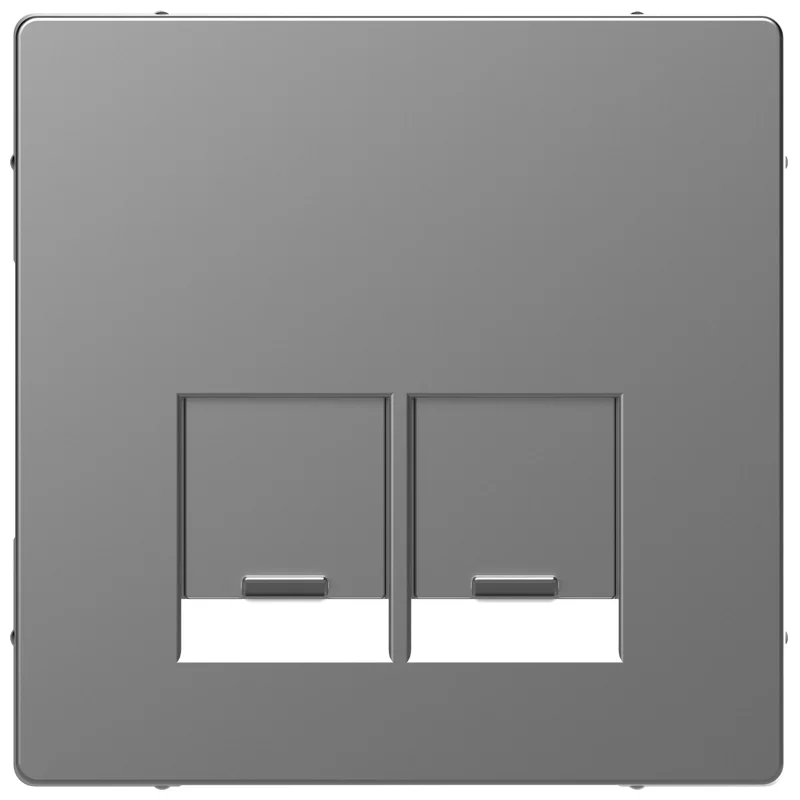 Schneider Electric Лицев панел за розетка 2x RJ45 цвят Неръждаема стомана System Design /до изчерпване/ - Schneider Electric Merten System Design MTN4572-6036