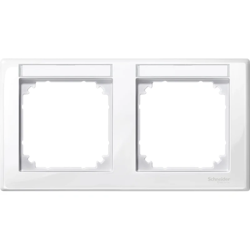 Schneider Electric Decorative frame 2x with labelling label horizontal mounting Polar white M-Smart - SCHNEIDER ELECTRIC Merten System M MTN471219