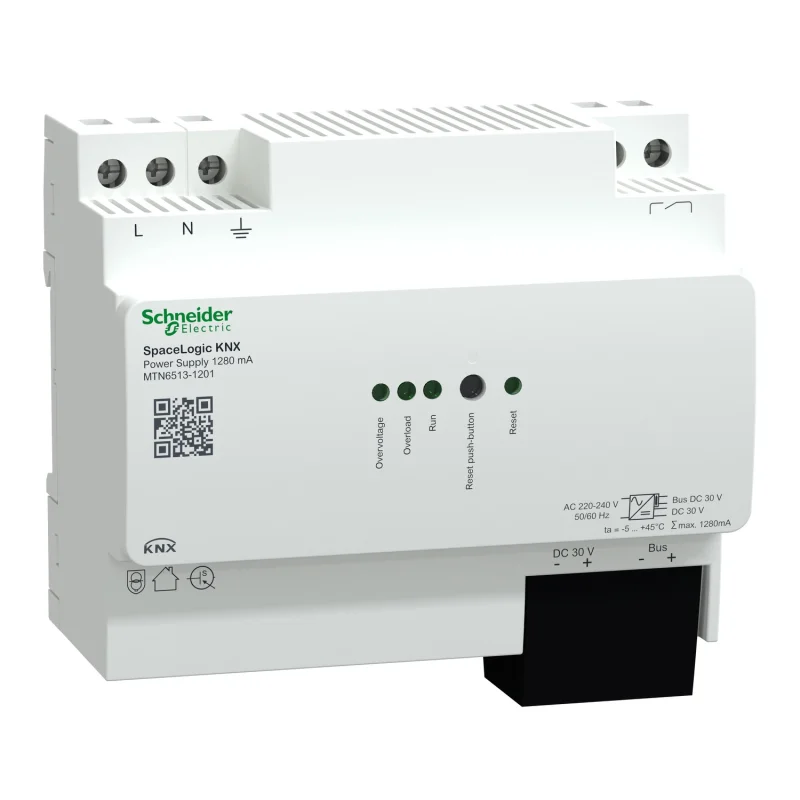 Schneider Electric Power supply, Spacelogic KNX, REG-K/1280 mA, white - SCHNEIDER ELECTRIC KNX MTN6513-1201