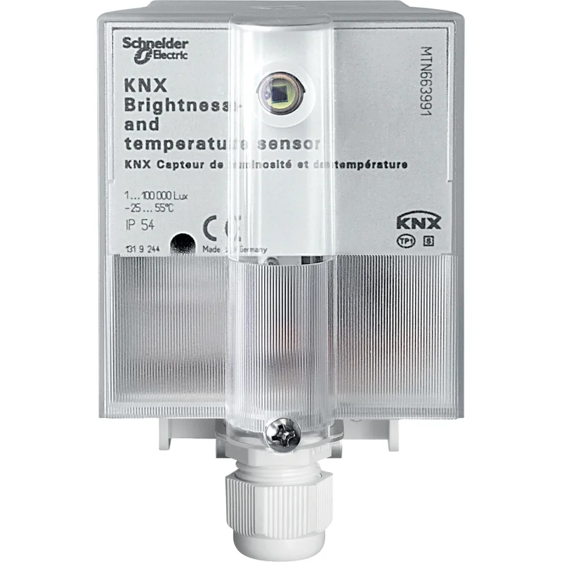 Schneider Electric Sensor for brightness and temperature KNX, light grey - SCHNEIDER ELECTRIC KNX MTN663991
