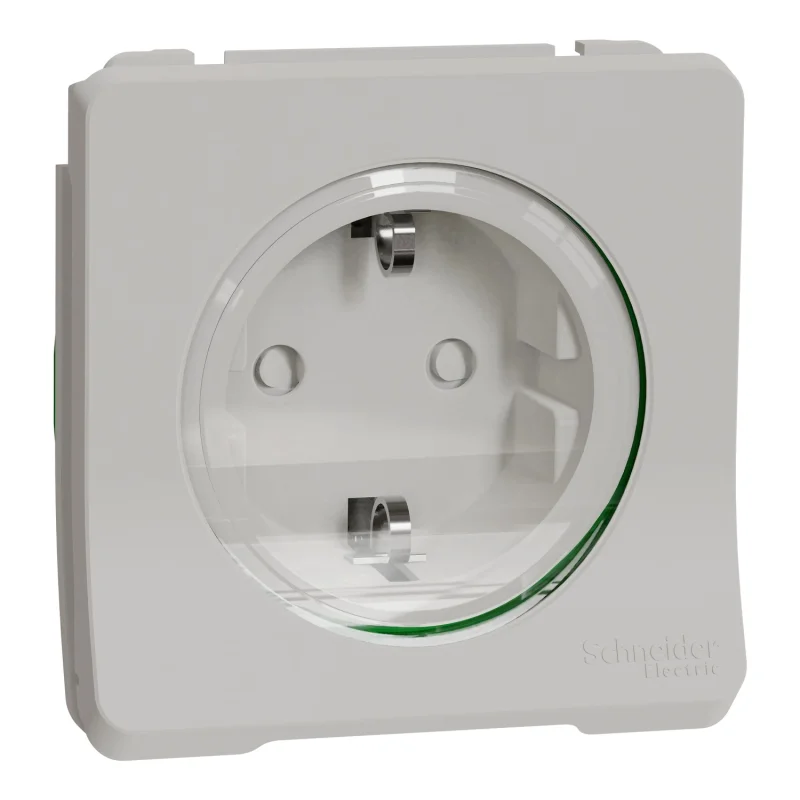 Schneider Electric Контакт Шуко 2P+E 16А с детска защита и автоматични клеми механизъм IP55 Бял - SCHNEIDER ELECTRIC Mureva Styl MUR39134
