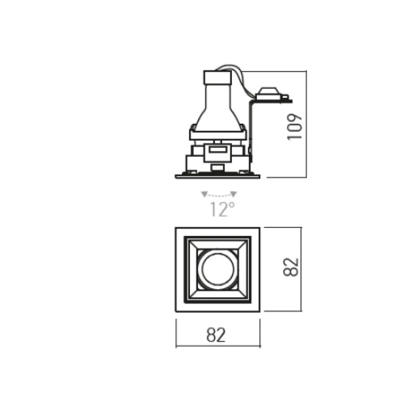 Xnote NO01 – Arelux луна за вграждане в черен, 1X50W, IP20
