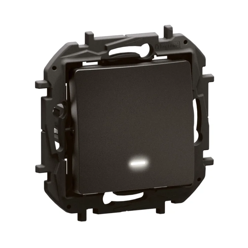 Legrand Еднополюсен ключ 10A c LED индикатор 0.125 mA/230V Черен - Legrand Niloe New NP2111BK