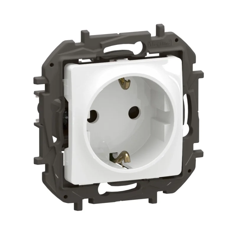 Контакт Шуко 2P+E 16A с детска защита и автоматични клеми Бял - Legrand Niloe New NP3120WH