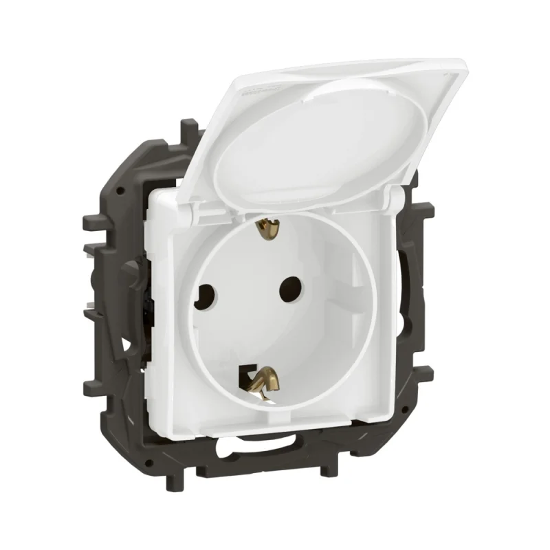 Legrand Schuko socket 2P+E 16A with cover children's protection and screw terminals White - Legrand Niloe New NP3129WH