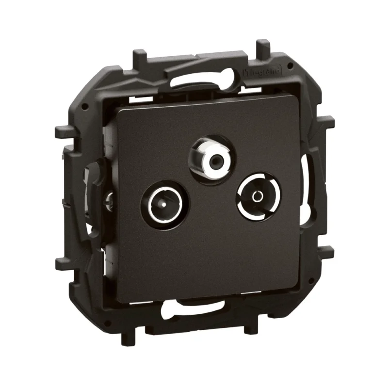 Legrand TV outlet-R-SAT type star 1.5dB Black - Legrand Niloe New NP4106BK