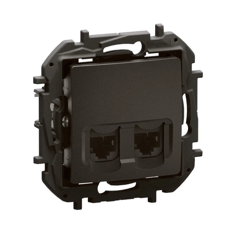 Outlet 2x RJ45 STP cat.6A Black - Legrand Niloe New NP4335BK