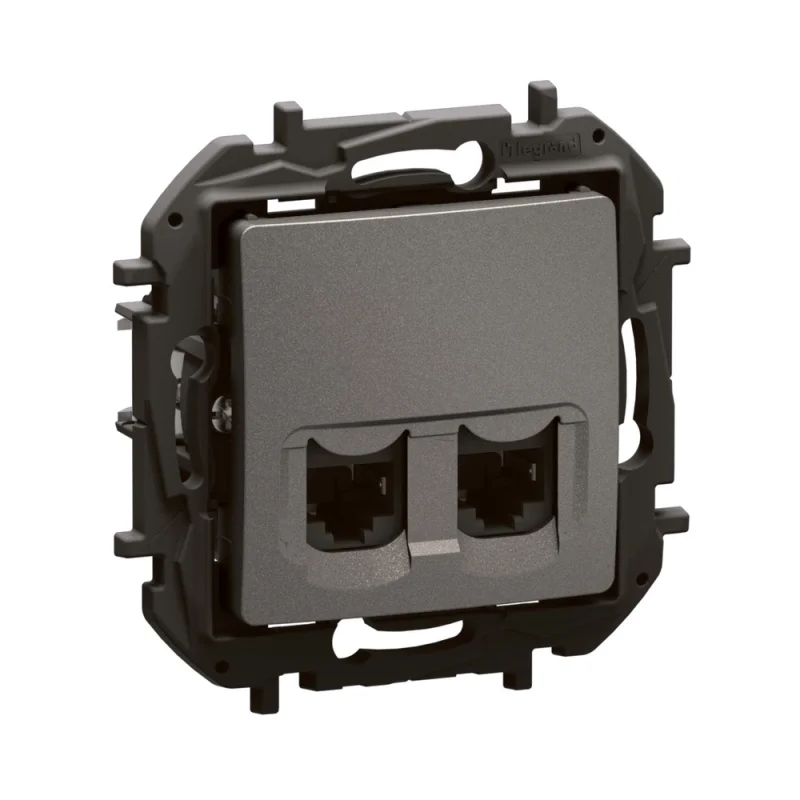 Розетка 2x RJ45 STP cat.6A Сив - Legrand Niloe New NP4335MG