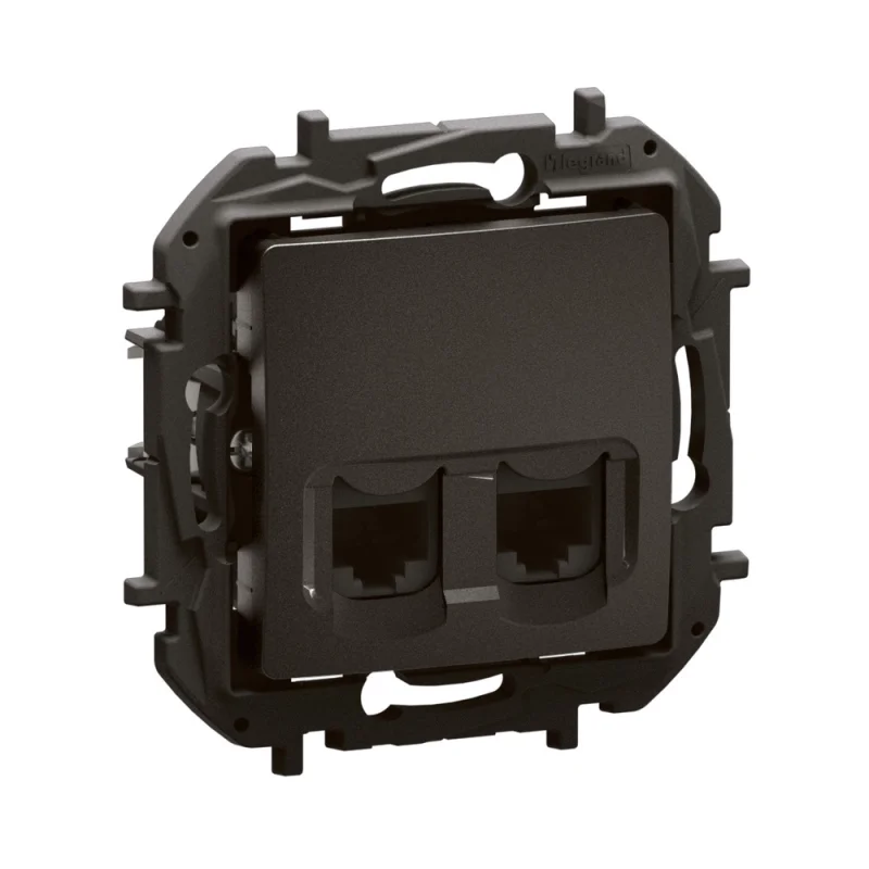 Розетка 2x RJ45 UTP cat.6A Черен - Legrand Niloe New NP4336BK
