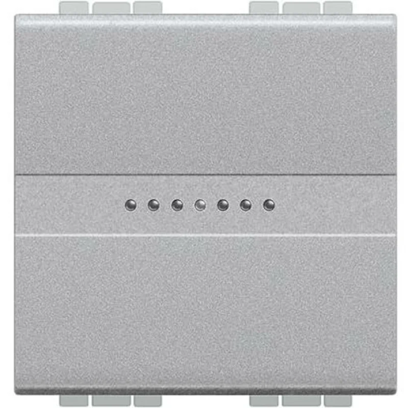 bticino Ключ еднополюсен аксиален 2М Алуминий - bticino Livinglight NT4051M2AN