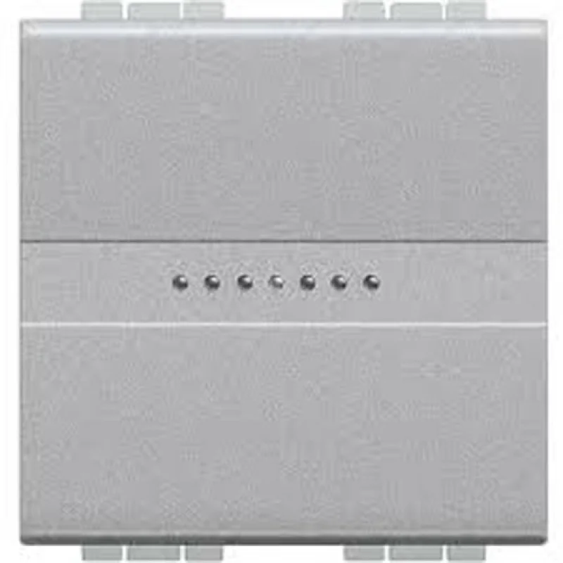 bticino Бутон еднополюсен аксиален 2М Алуминий - bticino Livinglight NT4055M2AN