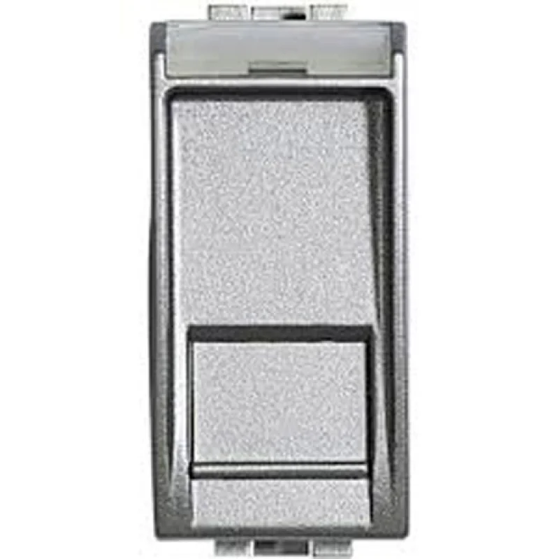 Outlet 1xRJ45 Cat. 5e UTP 1M Aluminium - bticino Livinglight NT4279C5E