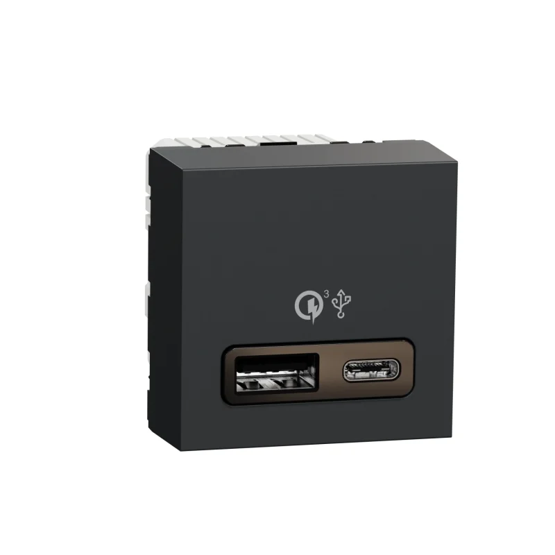 Schneider Electric Double USB charging type A+C, quick charge 18W, 2M, anthracite - SCHNEIDER ELECTRIC New Unica NU301954