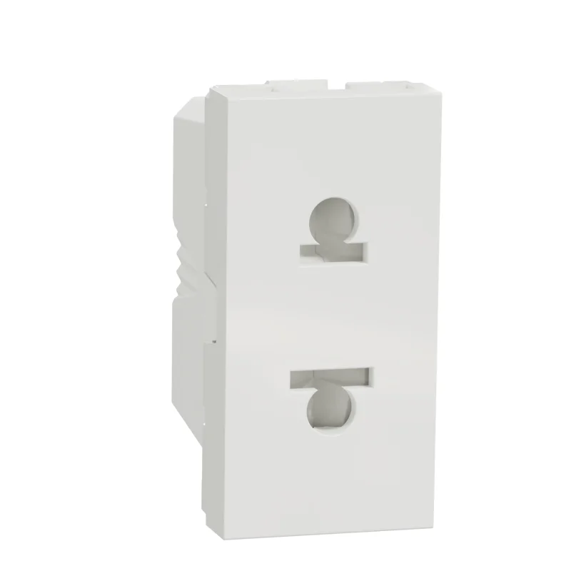 Контакт евроамерикански стандарт с детска защита 2P+E, 16A, 1M, бял - SCHNEIDER ELECTRIC New Unica NU302118