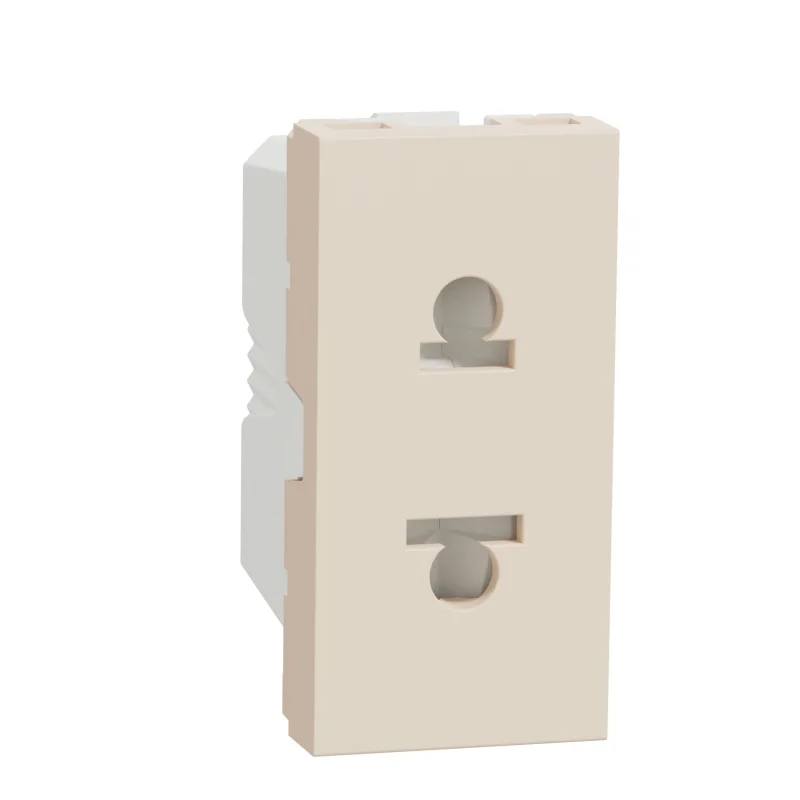 Schneider Electric Контакт евроамерикански стандарт с детска защита 2P+E, 16A, 1M, сл.кост - SCHNEIDER ELECTRIC New Unica NU302144