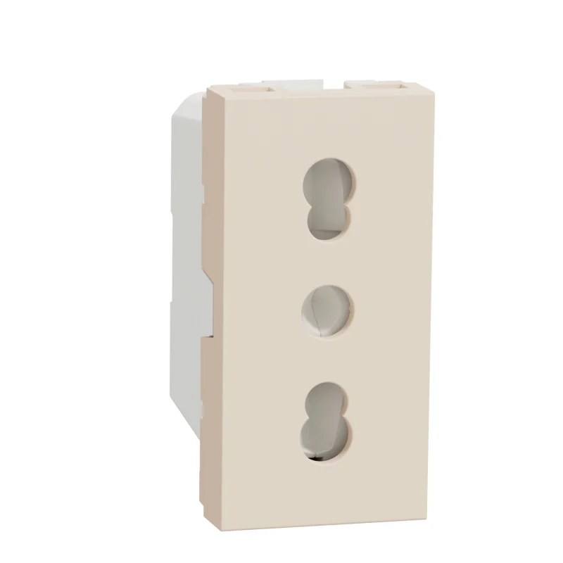 Контакт италиански стандарт с детска защита 2P+E, 16A, 1M, сл.кост - SCHNEIDER ELECTRIC New Unica NU302344