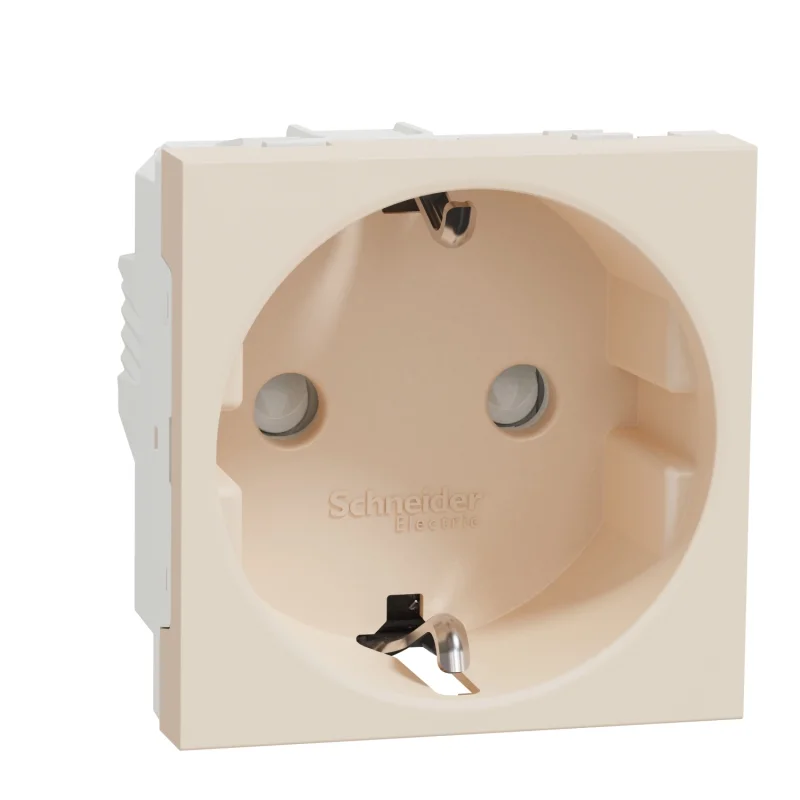 Schneider Electric Контакт шуко с детска защита 2P+E, 16A, 2M, сл.кост - SCHNEIDER ELECTRIC New Unica NU303744