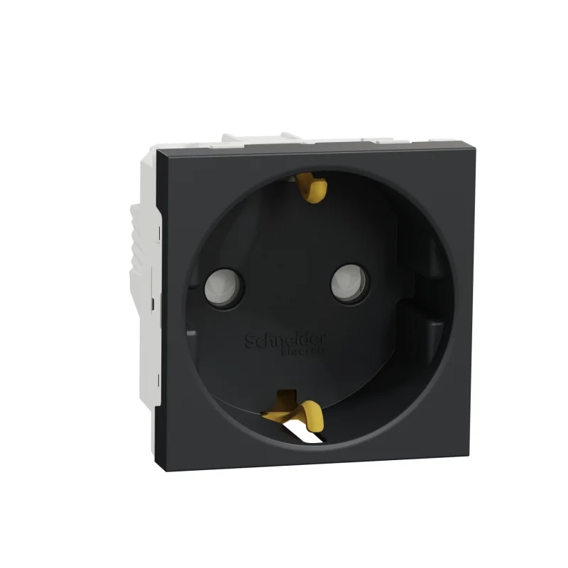 Schneider Electric Schuko socket with children's protection 2P+E, 16A, 2M, anthracite - SCHNEIDER ELECTRIC New Unica NU303754