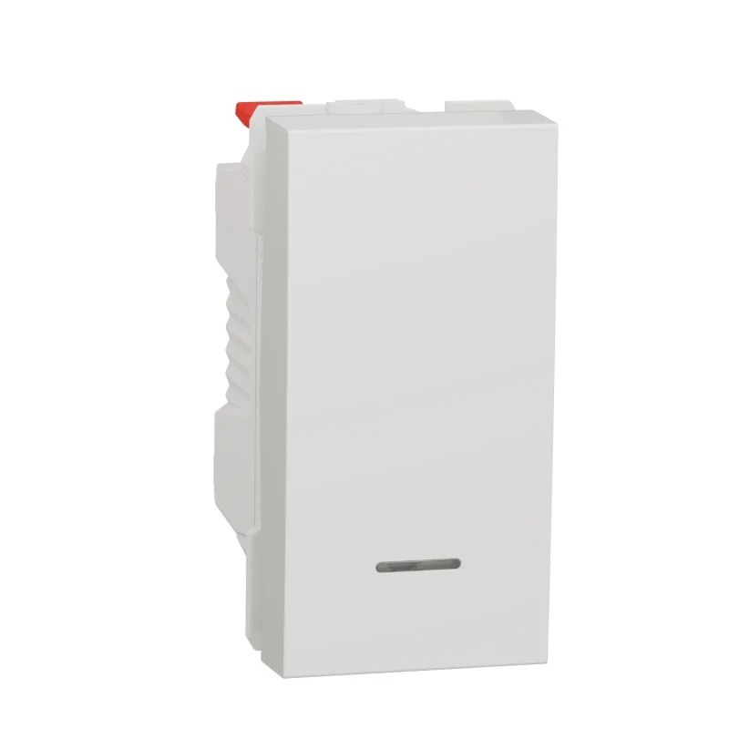 Schneider Electric One-way push button with luminous indicator 10A, 1M, white - SCHNEIDER ELECTRIC New Unica NU310618N