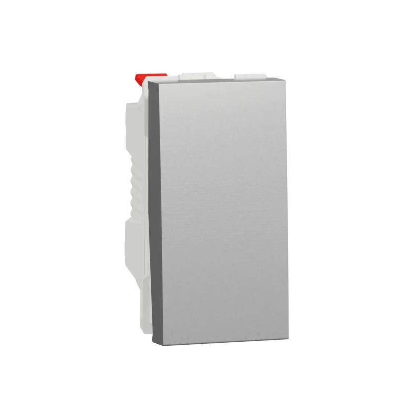 One-way push button 10A, 1M, aluminium - SCHNEIDER ELECTRIC New Unica NU310630