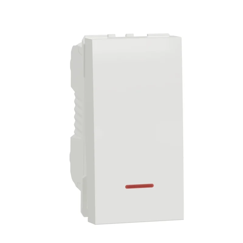 Schneider Electric Еднополюсен ключ с LED лампа 16А, 1M, бял - SCHNEIDER ELECTRIC New Unica NU316118S