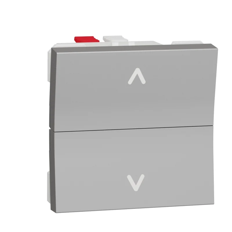 Schneider Electric Push button for shutter control 6A, 2M, aluminium - SCHNEIDER ELECTRIC New Unica NU320730
