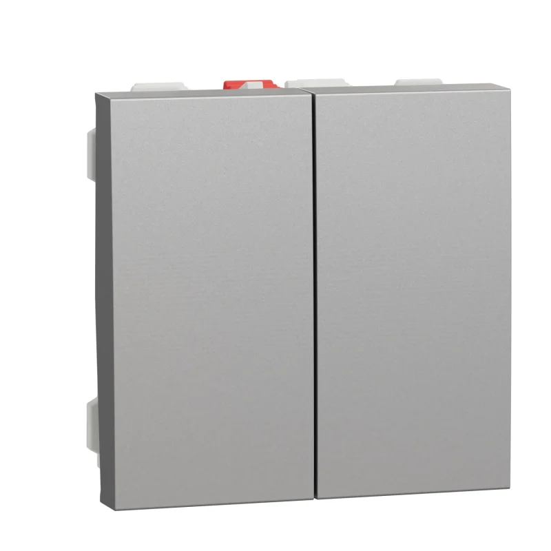 Schneider Electric Сериен девиаторен ключ, 10A, 2M, алуминий - SCHNEIDER ELECTRIC New Unica NU321130