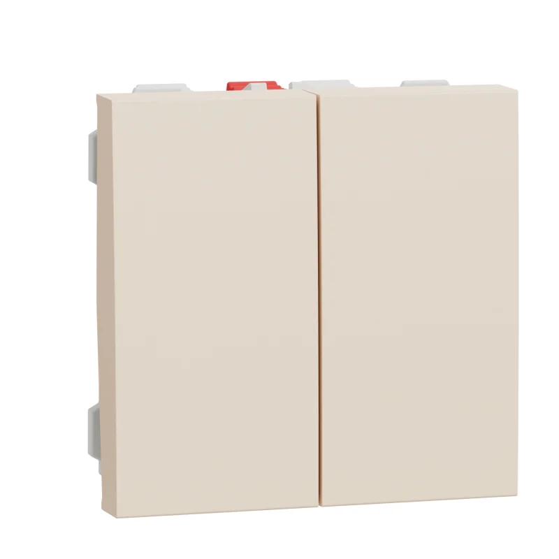 Schneider Electric Double two-way switch, 10A, 2M, ivory - SCHNEIDER ELECTRIC New Unica NU321144