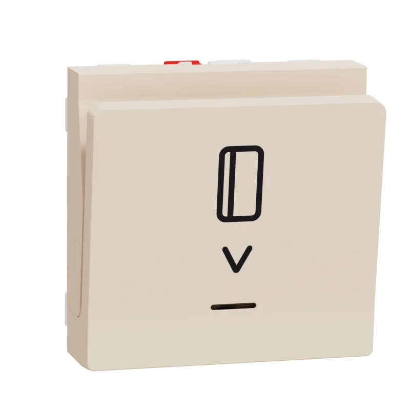Switch for control with card 10A, 230V, 2M, ivory - SCHNEIDER ELECTRIC New Unica NU328344