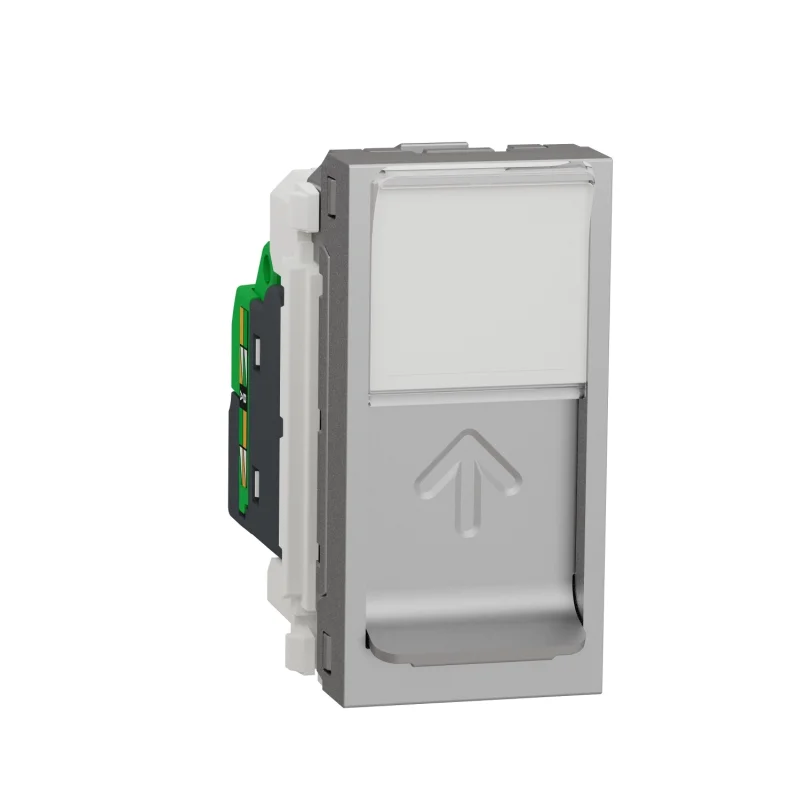 Outlet RJ45, cat. 5e UTP, 1M, aluminium - SCHNEIDER ELECTRIC New Unica NU341030