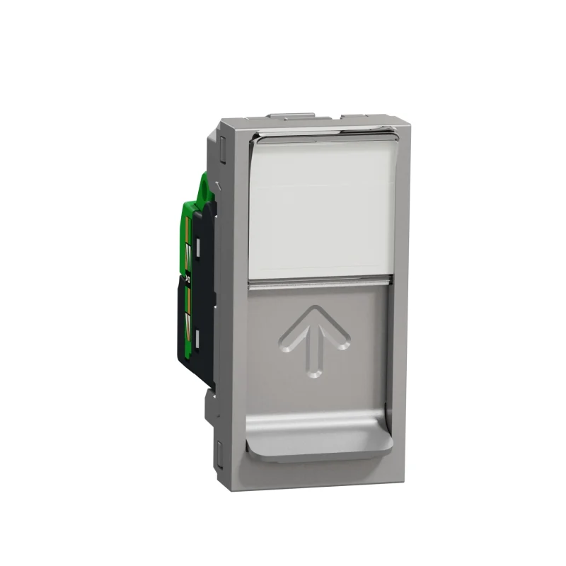 Schneider Electric Розетка RJ45, кат. 6 UTP, 1M, алуминий - SCHNEIDER ELECTRIC New Unica NU341430