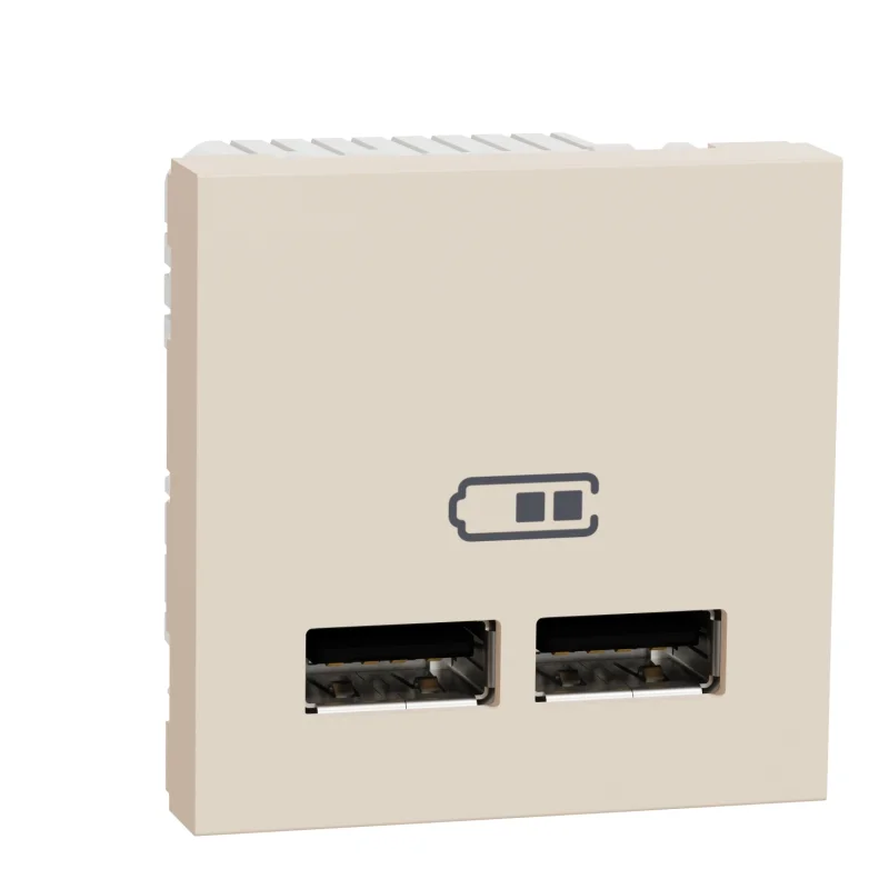 Двойно USB зарядно тип А, 2M сл. кост - SCHNEIDER ELECTRIC New Unica NU341844