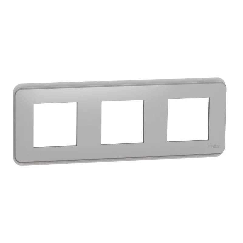 Schneider Electric Frame 3x 2M Unica Pro, aluminium - SCHNEIDER ELECTRIC New Unica NU400630