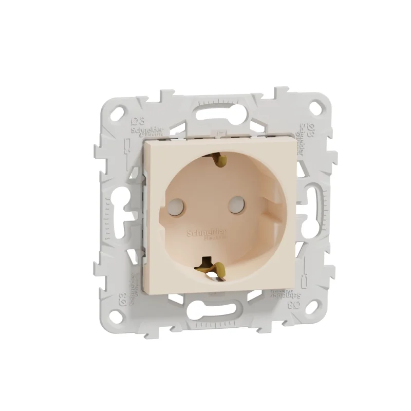 Контакт шуко с монтажна рамка, 2M, сл. кост - SCHNEIDER ELECTRIC New Unica NU503644