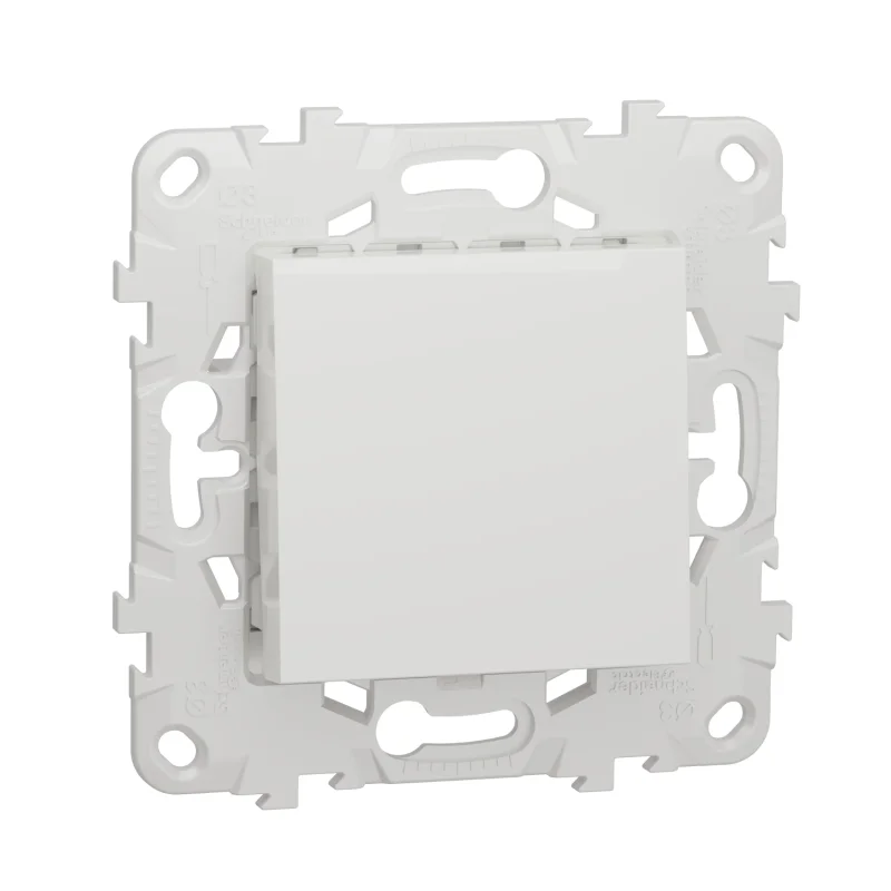 Schneider Electric One-way push button with mounting frame 10A, 2M, white - SCHNEIDER ELECTRIC New Unica NU520618