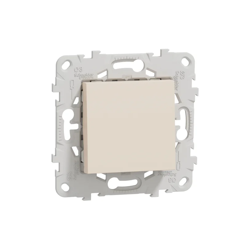 Еднополюсен бутон с монтажна рамка 10А, 2M, сл. кост - SCHNEIDER ELECTRIC New Unica NU520644