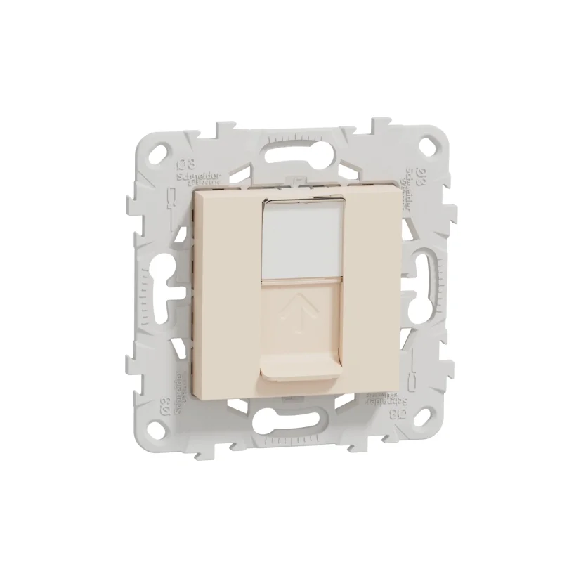 Розетка RJ45, кат. 5e UTP с монтажна рамка, 2M, сл.кост - SCHNEIDER ELECTRIC New Unica NU541144