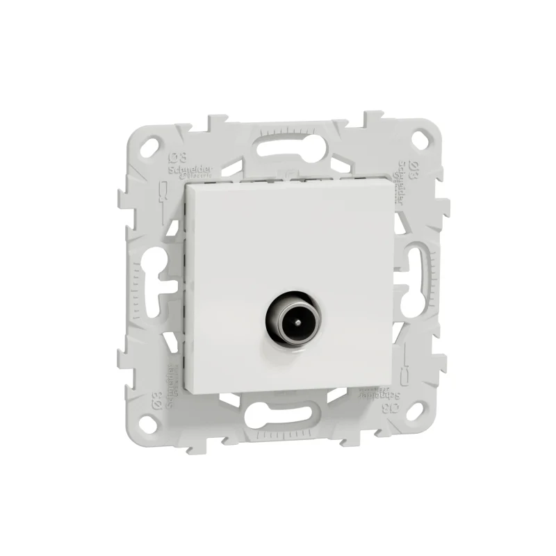 Schneider Electric Мъжка ТВ розетка звезда 1.5 dB с монтажна рамка, 2M, бяла - SCHNEIDER ELECTRIC New Unica NU546218
