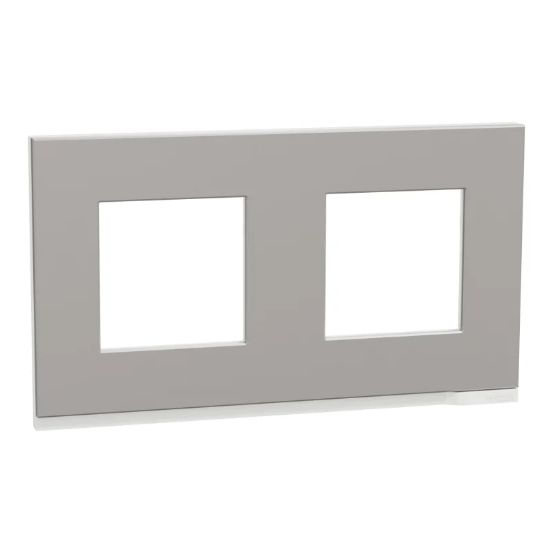 Schneider Electric Frame 2x 2M Unica Pure, aluminium - SCHNEIDER ELECTRIC New Unica NU600480